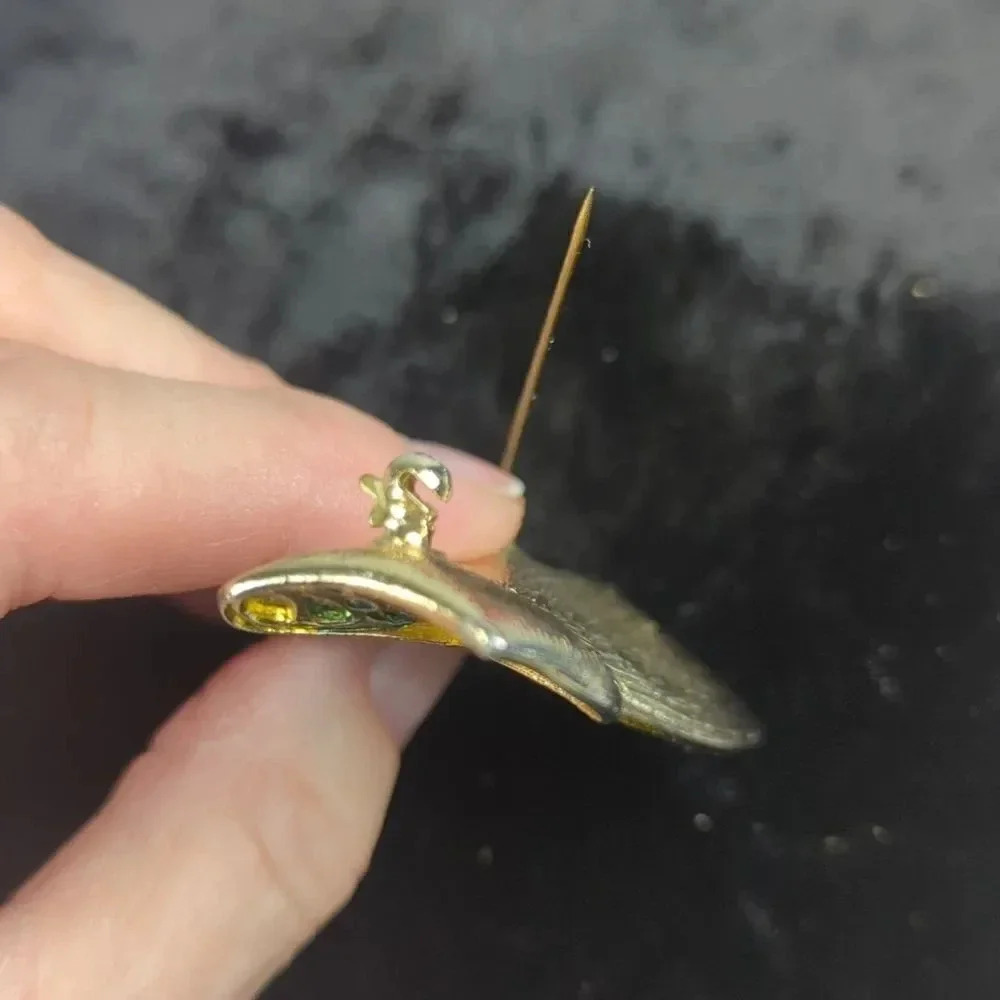 Vintage 50s Abstract Angelfish Brooch - Picture 8 of 8